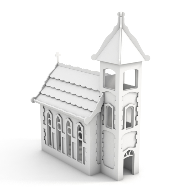 Preview: Deko Kirche 34cm
