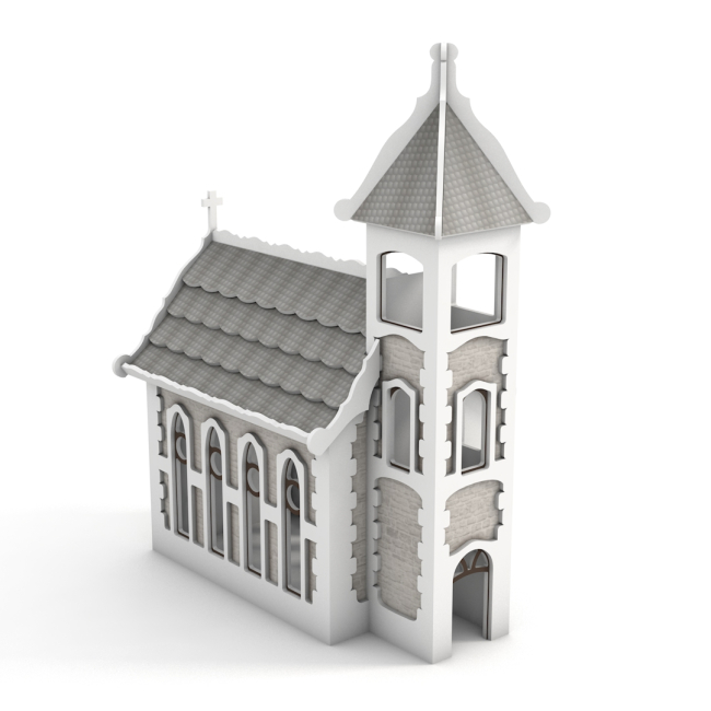 Preview: Deko Kirche 34cm