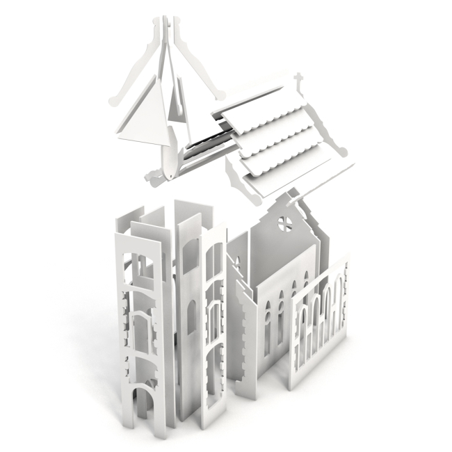 Preview: Deko Kirche 34cm