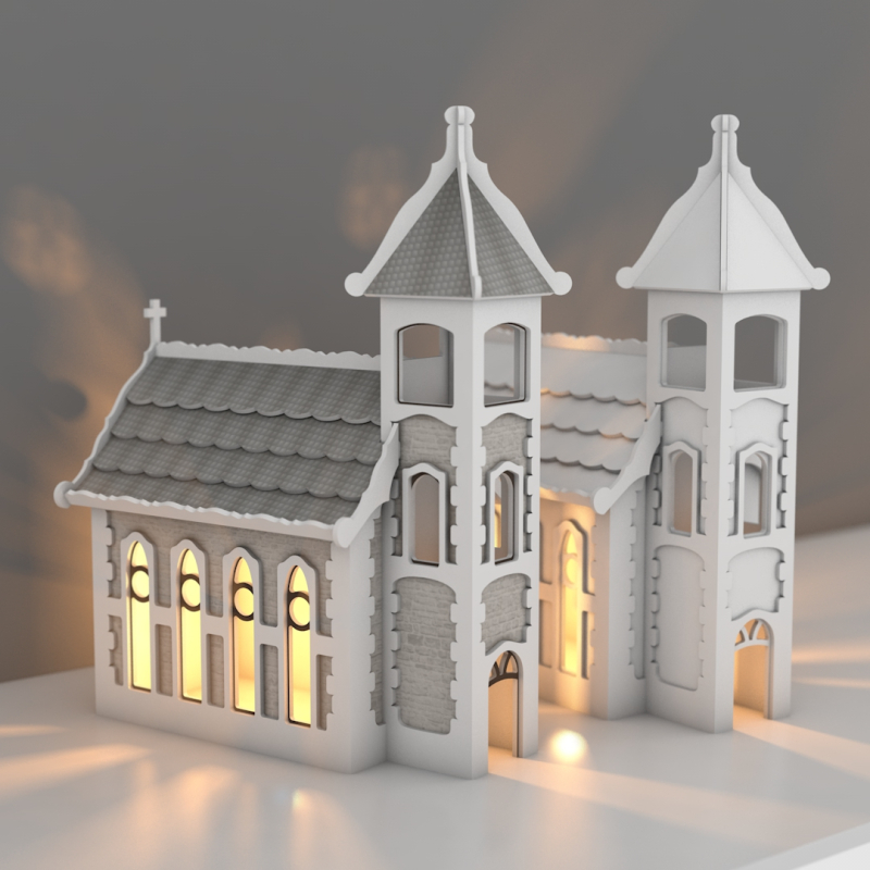 Deko Kirche 34cm